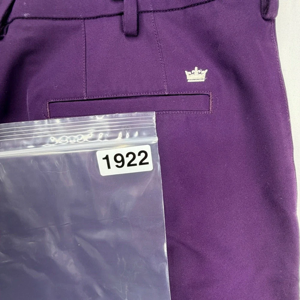 Peter Millar Crown Sport Mens Purple Performance Golf Shorts Size 36 Flat Front